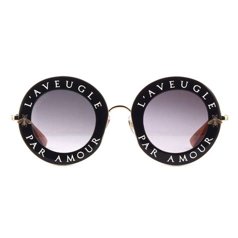 l amour est aveugle gucci|GUCCI Metal L'Aveugle Par Amour Round Frame Sunglasses.